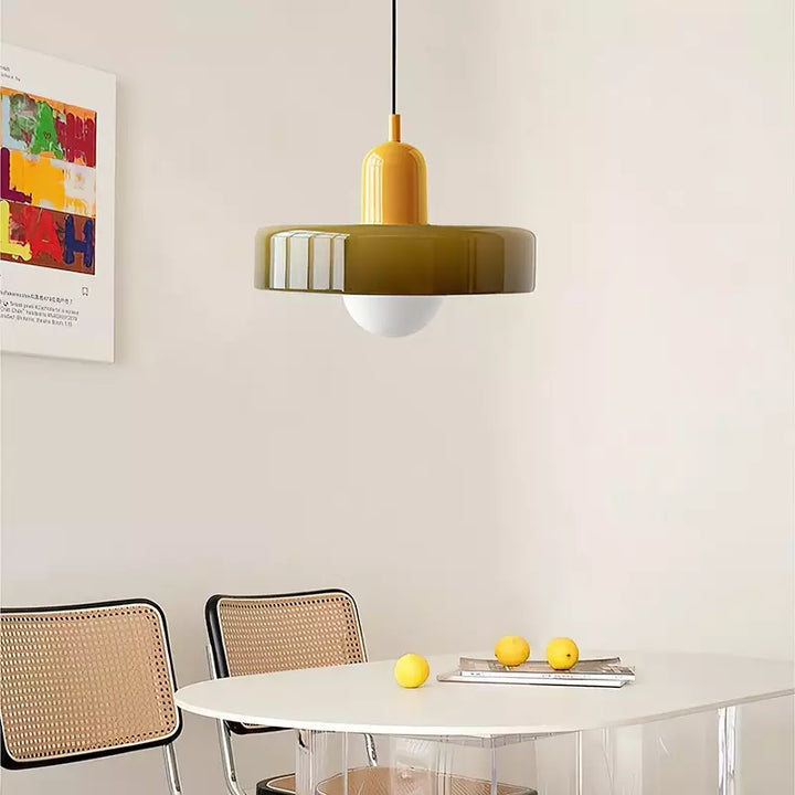 Scandinavian Glass Globe Pendant Light – Modern Minimalist Hanging Ceiling Lamp for Living Room and Dining Room