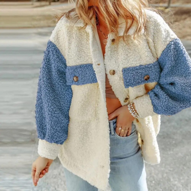 Hattie | Women's Colour Block Teddy Jacket