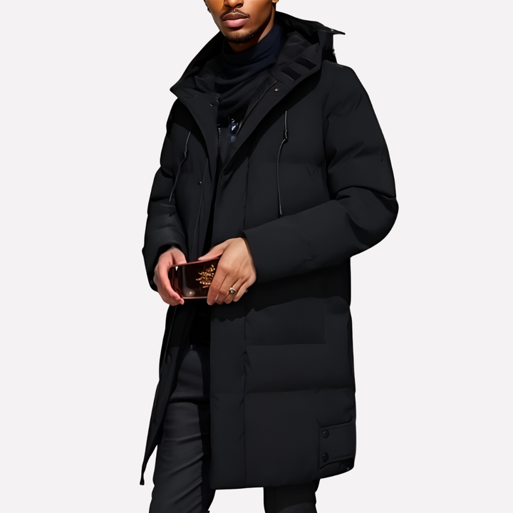Angus | Men's Long Quilted Hooded Winter Jacket