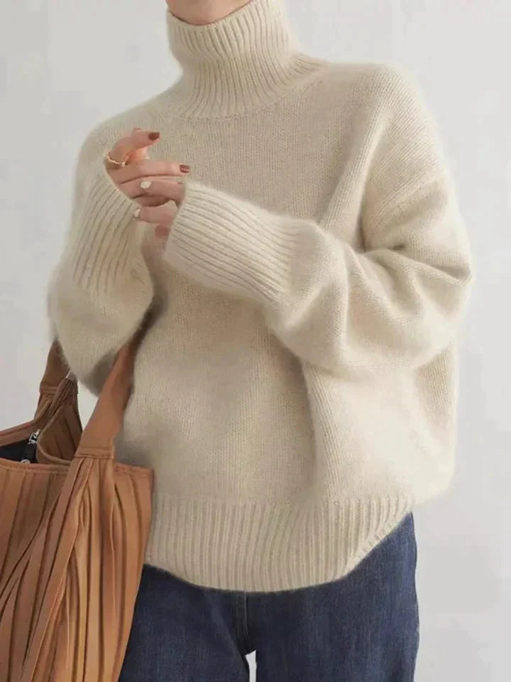 Lois | Women's Oversized Ribbed Roll Neck Jumper Dress