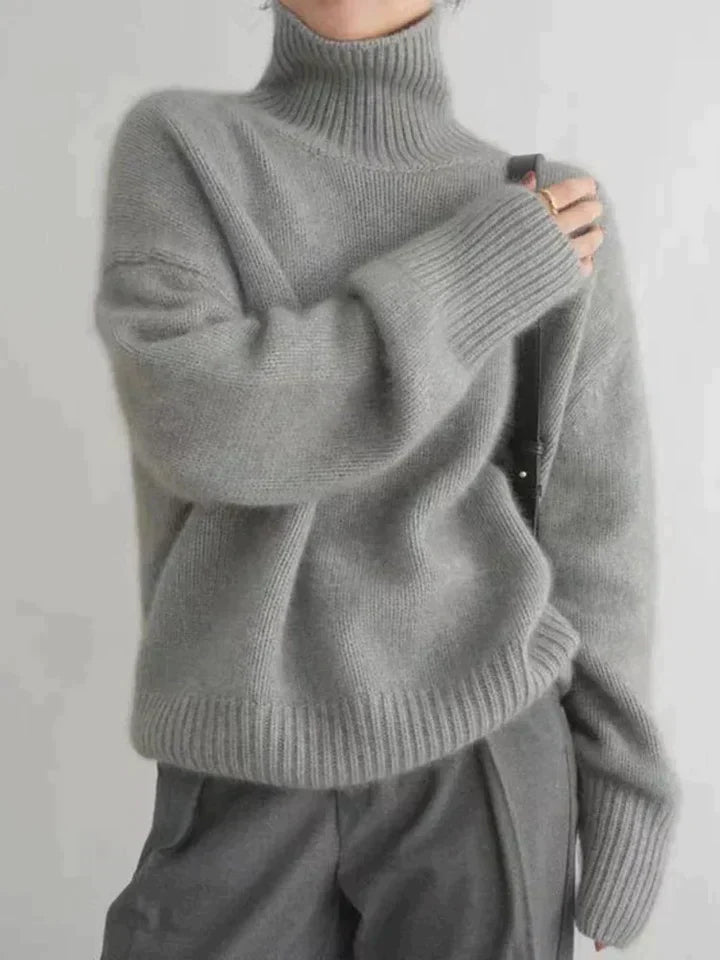 Lois | Women's Oversized Ribbed Roll Neck Jumper Dress