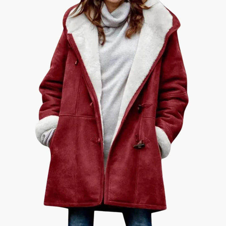 Clementine | Women's Sherpa-Lined Hooded Toggle Coat