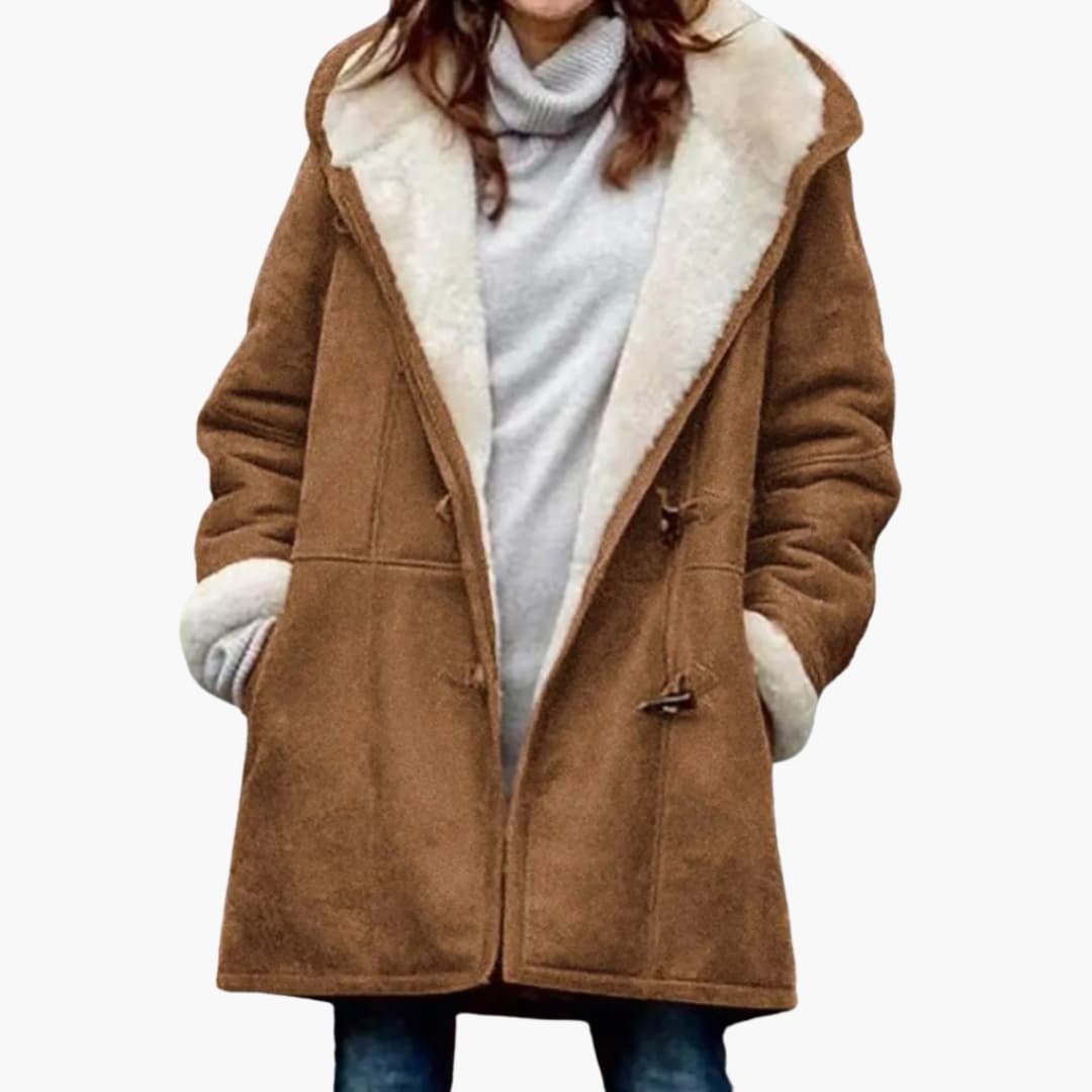 Clementine | Women's Sherpa-Lined Hooded Toggle Coat