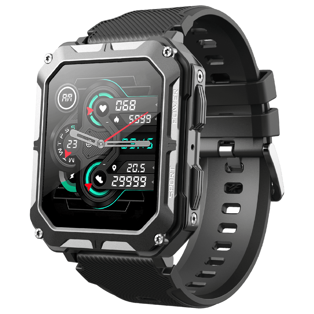 Rugged Smartwatch with Bluetooth Calling – Digital Sports Watch with Activity Tracking and Notifications