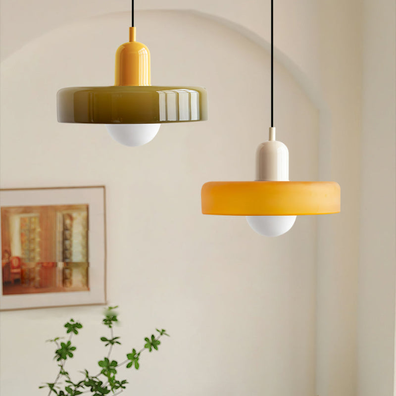 Scandinavian Glass Globe Pendant Light – Modern Minimalist Hanging Ceiling Lamp for Living Room and Dining Room