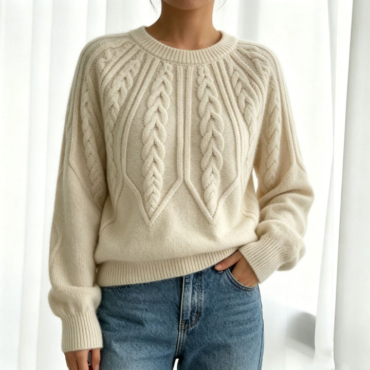 Briony | Women's Cropped Cable Knit Jumper