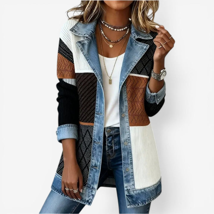 Lavinia | Women's Ribbed Denim Trim Jacket