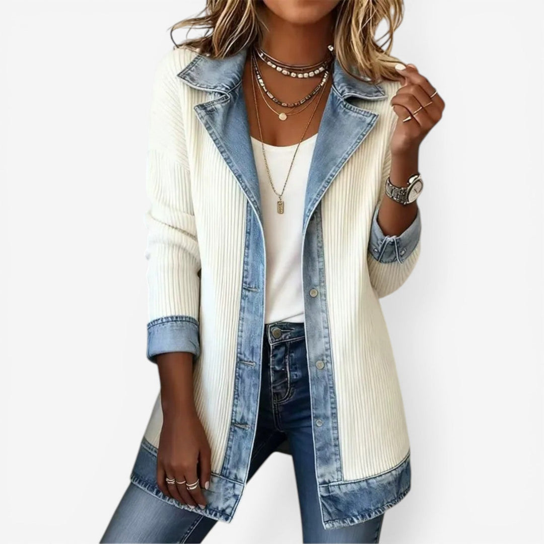 Lavinia | Women's Ribbed Denim Trim Jacket