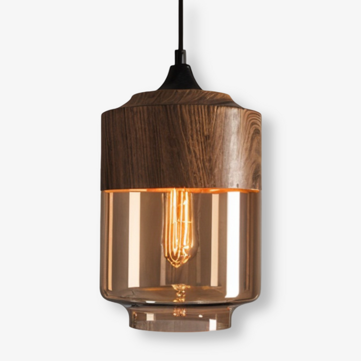 Nordic Glass Pendant Light – Modern Retro Ceiling Lamp with Tinted Glass Shade and Adjustable Hanging Cable