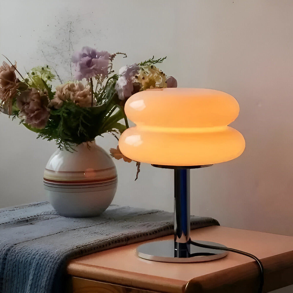 Macaron Glass Table Lamp – Colourful Modern Bedside Light with Dual Colour Lighting