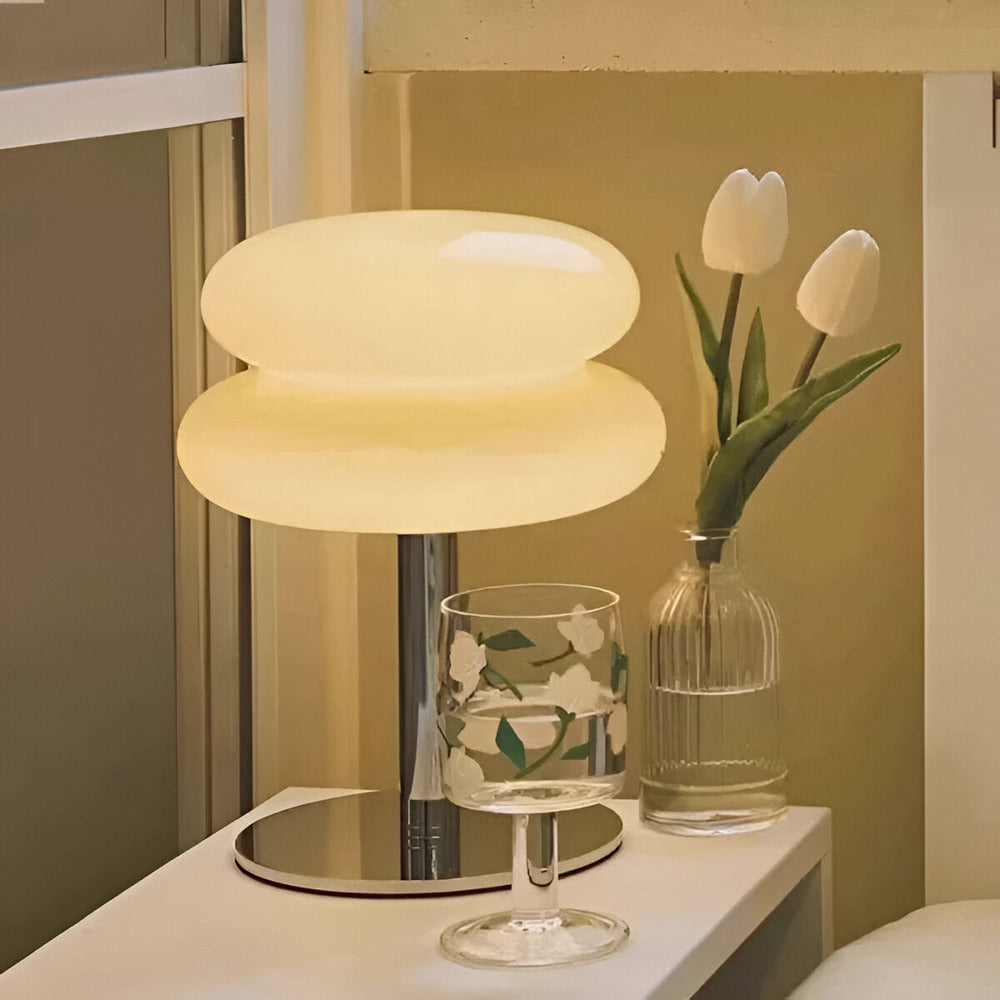 Macaron Glass Table Lamp – Colourful Modern Bedside Light with Dual Colour Lighting