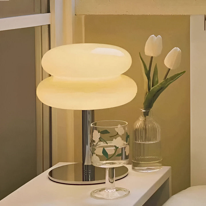 Macaron Glass Table Lamp – Colourful Modern Bedside Light with Dual Colour Lighting