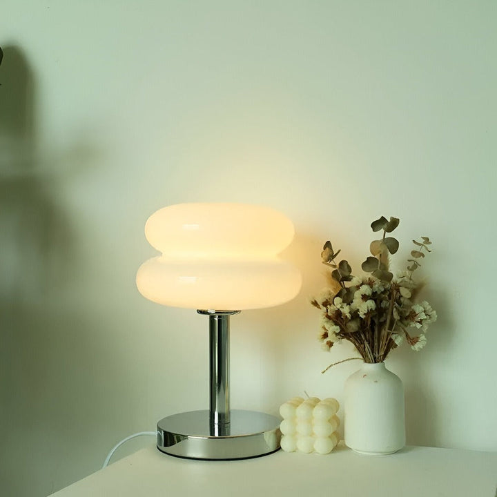Macaron Glass Table Lamp – Colourful Modern Bedside Light with Dual Colour Lighting