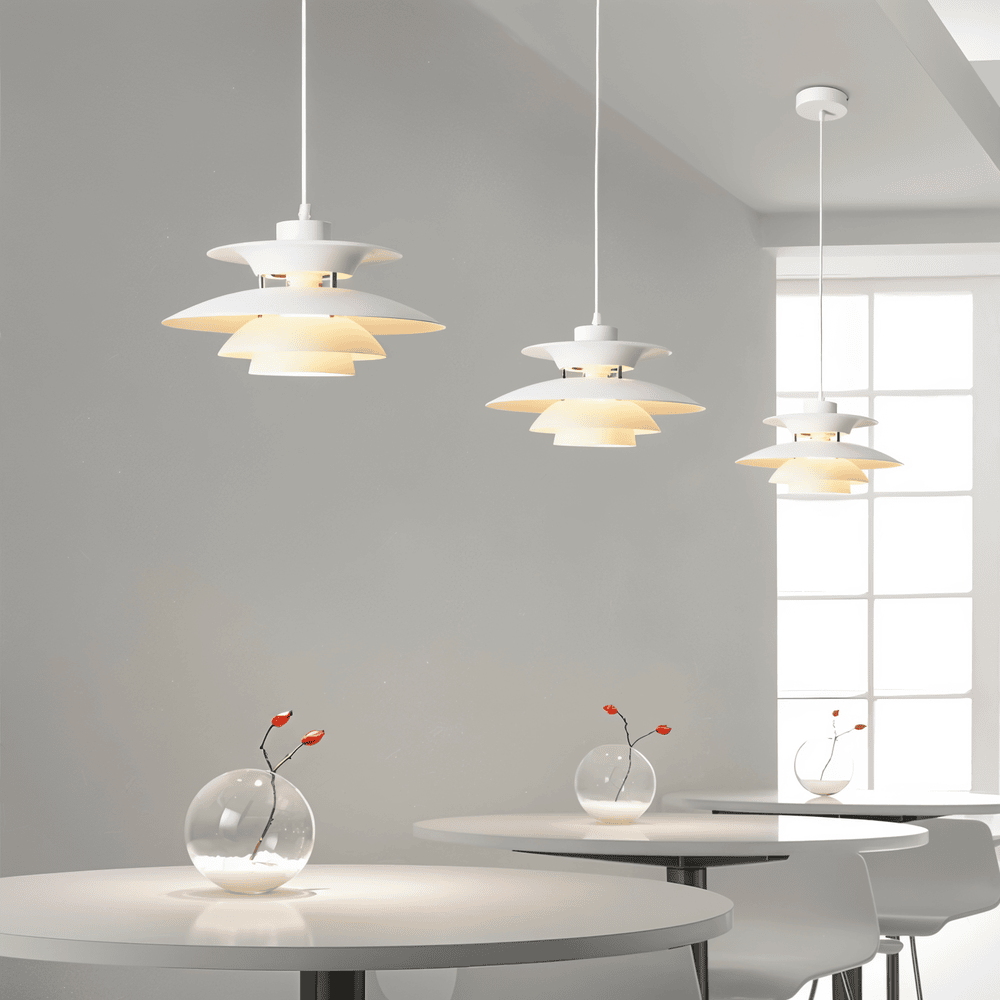 Scandinavian Pendant Ceiling Light – Modern Layered Metal Hanging Lamp for Kitchen and Living Room