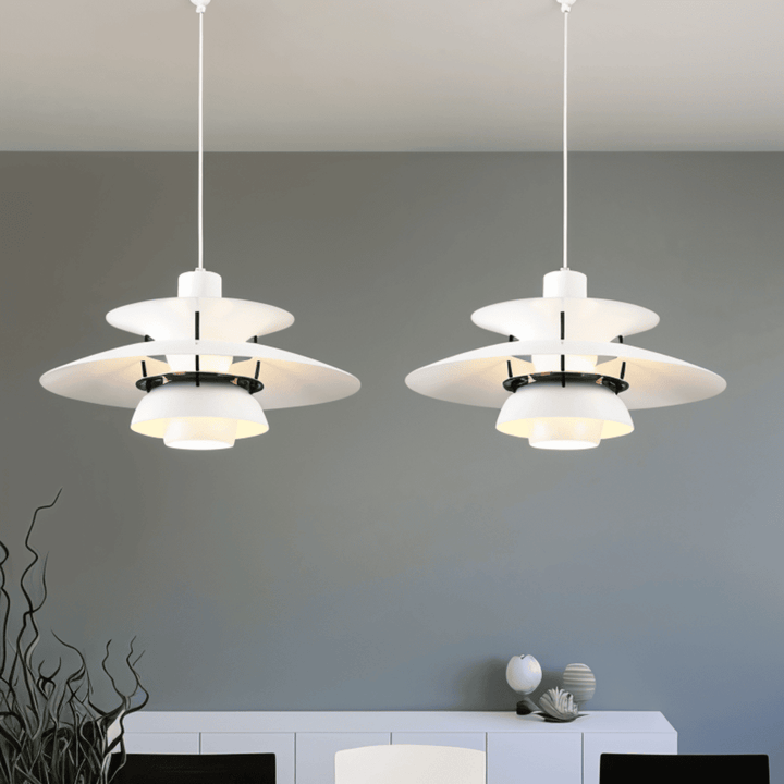 Scandinavian Pendant Ceiling Light – Modern Layered Metal Hanging Lamp for Kitchen and Living Room