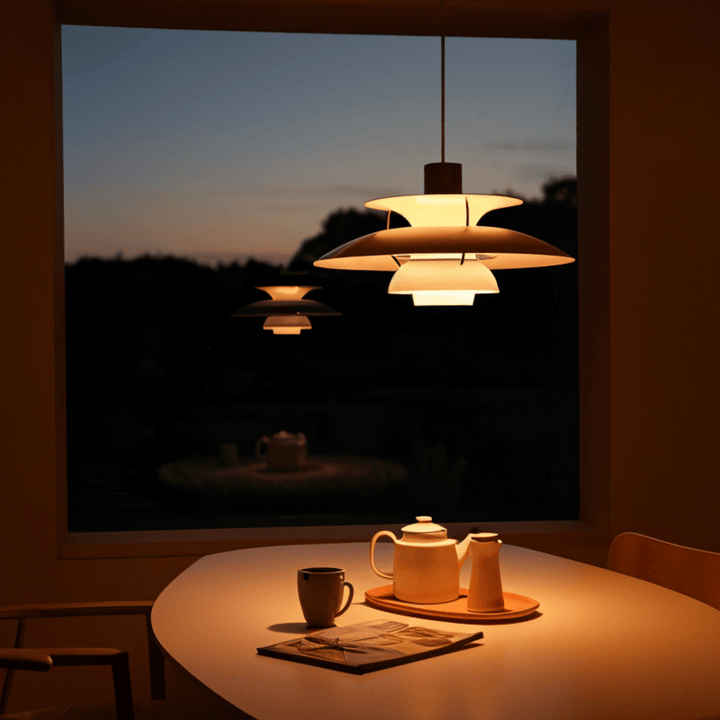 Scandinavian Pendant Ceiling Light – Modern Layered Metal Hanging Lamp for Kitchen and Living Room