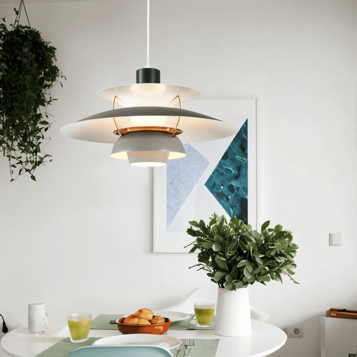 Scandinavian Pendant Ceiling Light – Modern Layered Metal Hanging Lamp for Kitchen and Living Room
