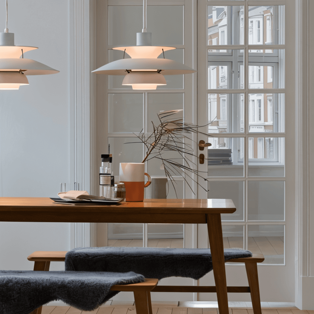Scandinavian Pendant Ceiling Light – Modern Layered Metal Hanging Lamp for Kitchen and Living Room