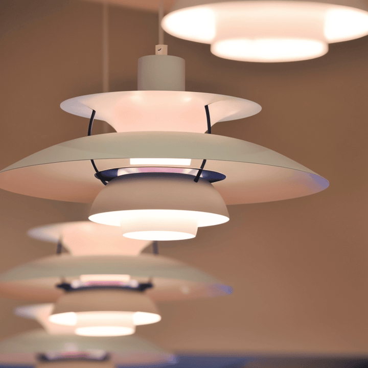 Scandinavian Pendant Ceiling Light – Modern Layered Metal Hanging Lamp for Kitchen and Living Room