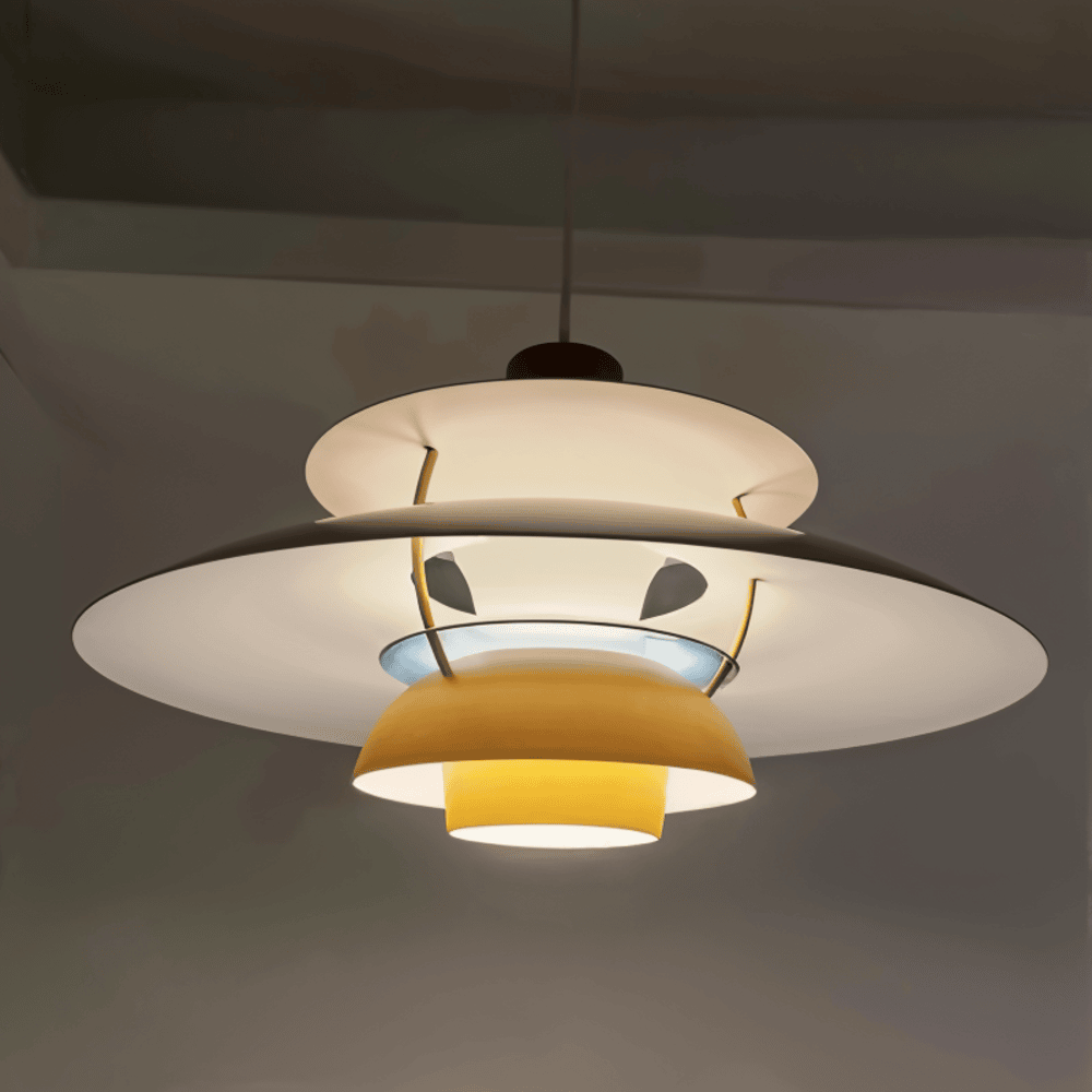 Scandinavian Pendant Ceiling Light – Modern Layered Metal Hanging Lamp for Kitchen and Living Room