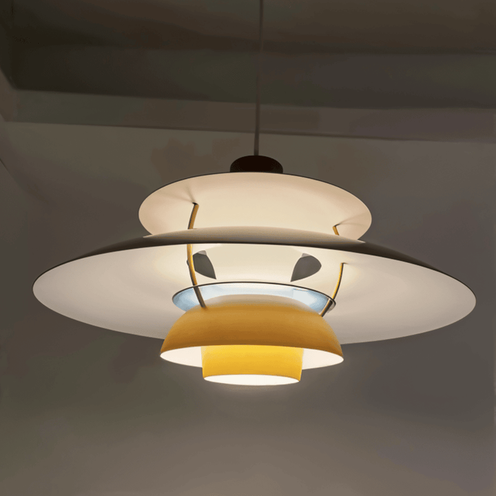 Scandinavian Pendant Ceiling Light – Modern Layered Metal Hanging Lamp for Kitchen and Living Room