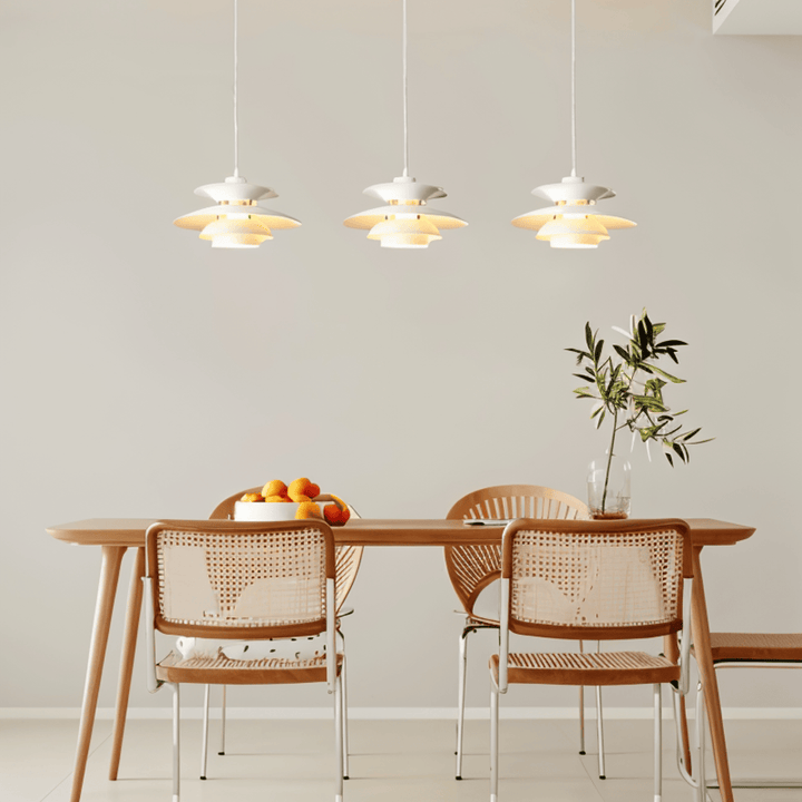 Scandinavian Pendant Ceiling Light – Modern Layered Metal Hanging Lamp for Kitchen and Living Room