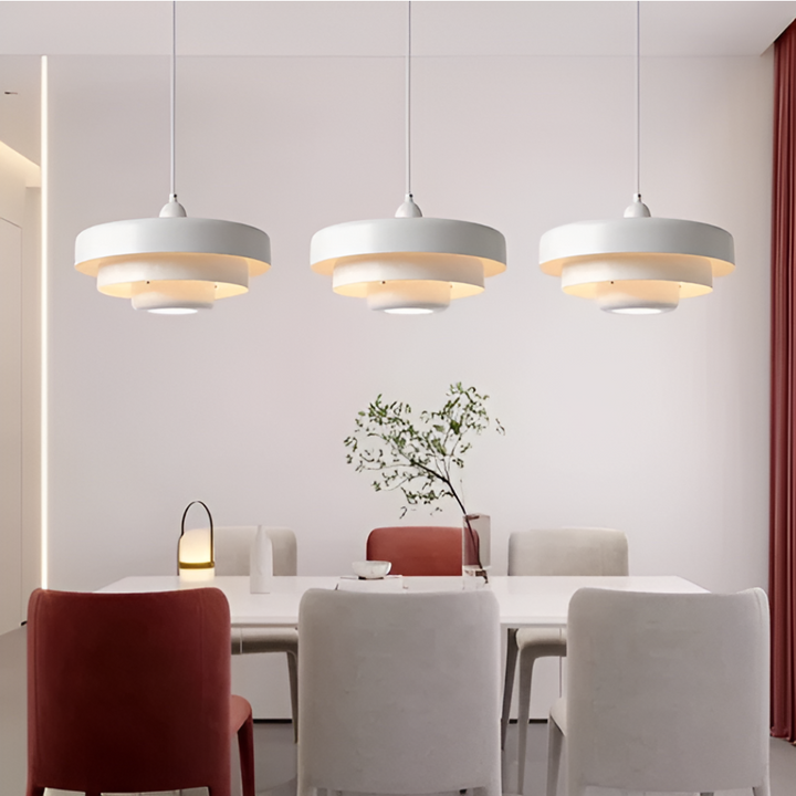 Vintage Orange Pendant Ceiling Light – Scandinavian Aluminium Hanging Lamp with 3 Dimming Settings