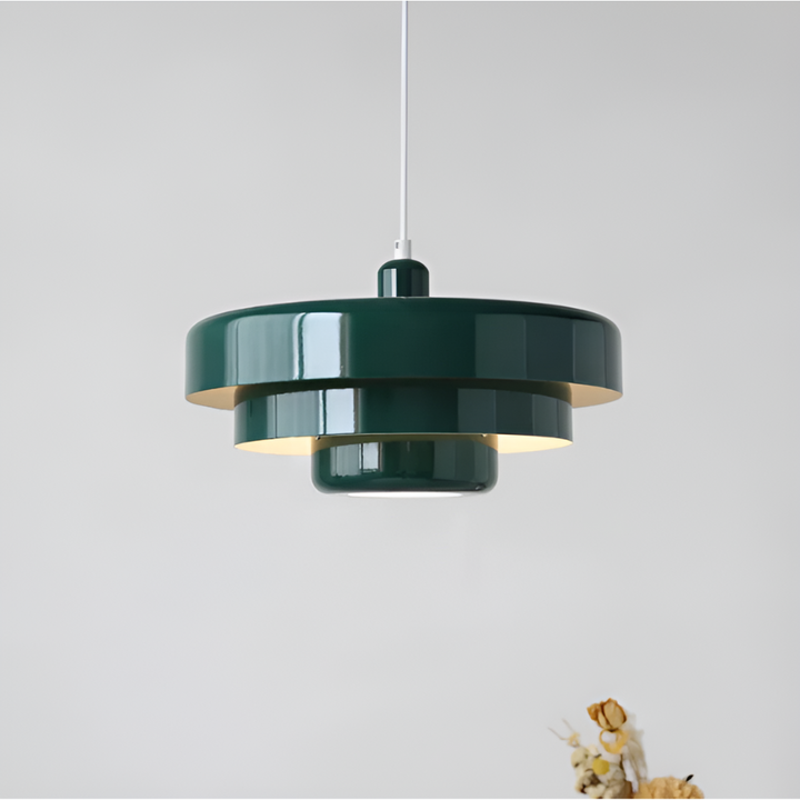 Vintage Orange Pendant Ceiling Light – Scandinavian Aluminium Hanging Lamp with 3 Dimming Settings