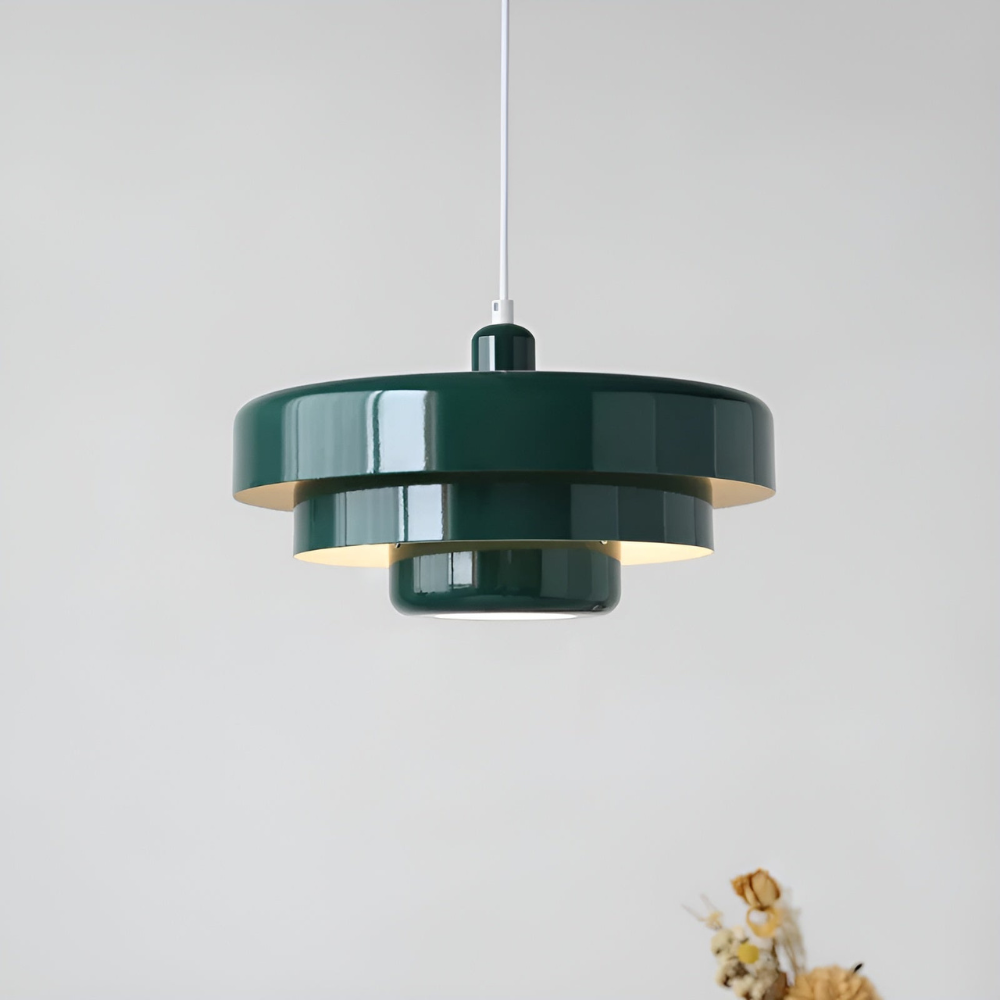 Vintage Orange Pendant Ceiling Light – Scandinavian Aluminium Hanging Lamp with 3 Dimming Settings