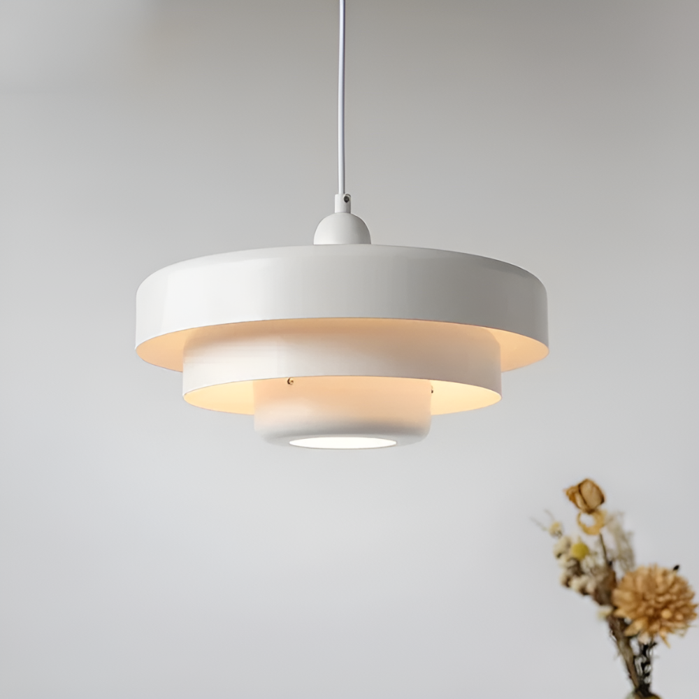 Vintage Orange Pendant Ceiling Light – Scandinavian Aluminium Hanging Lamp with 3 Dimming Settings