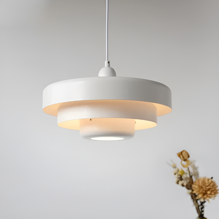 Vintage Orange Pendant Ceiling Light – Scandinavian Aluminium Hanging Lamp with 3 Dimming Settings