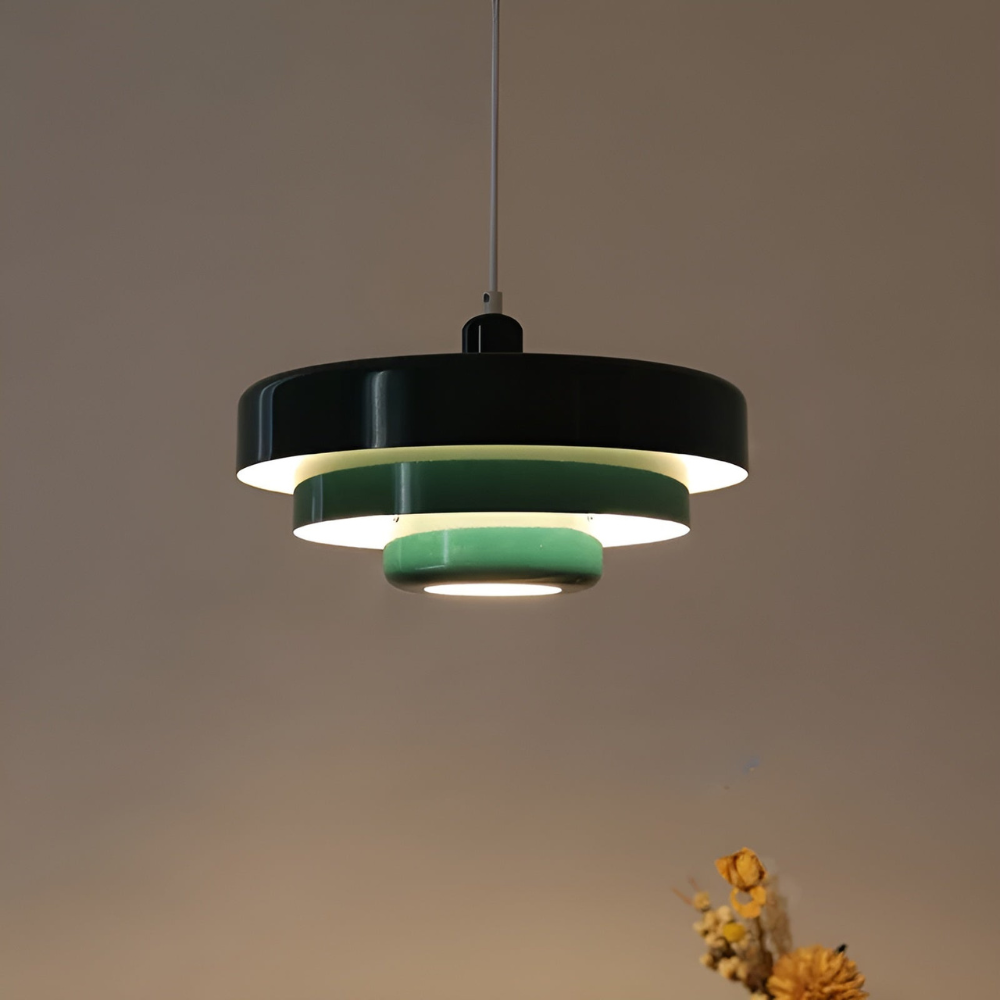 Vintage Orange Pendant Ceiling Light – Scandinavian Aluminium Hanging Lamp with 3 Dimming Settings