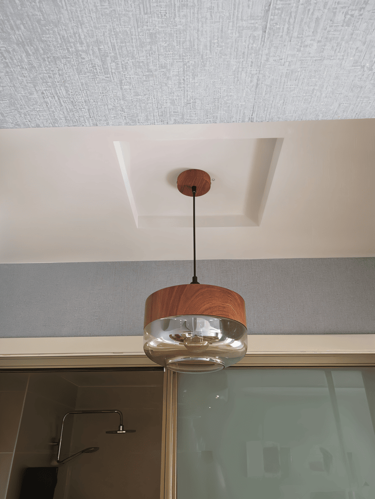 Nordic Glass Pendant Light – Modern Retro Ceiling Lamp with Tinted Glass Shade and Adjustable Hanging Cable