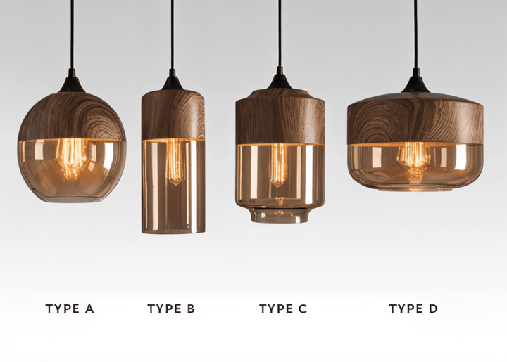 Nordic Glass Pendant Light – Modern Retro Ceiling Lamp with Tinted Glass Shade and Adjustable Hanging Cable