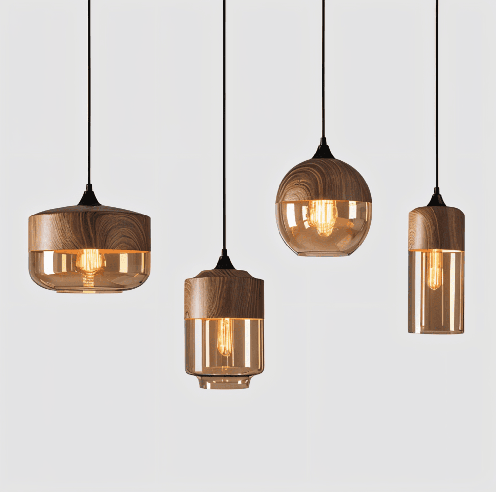 Nordic Glass Pendant Light – Modern Retro Ceiling Lamp with Tinted Glass Shade and Adjustable Hanging Cable