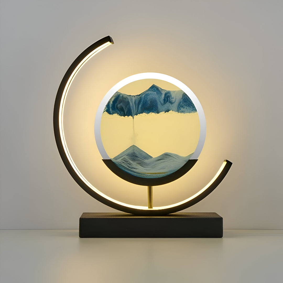 LED Sand Art Table Lamp – Dimmable Moving Sand Light with 3 Colour Settings and Remote Control