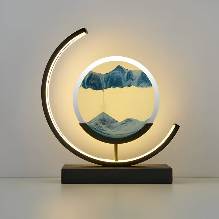 LED Sand Art Table Lamp – Dimmable Moving Sand Light with 3 Colour Settings and Remote Control