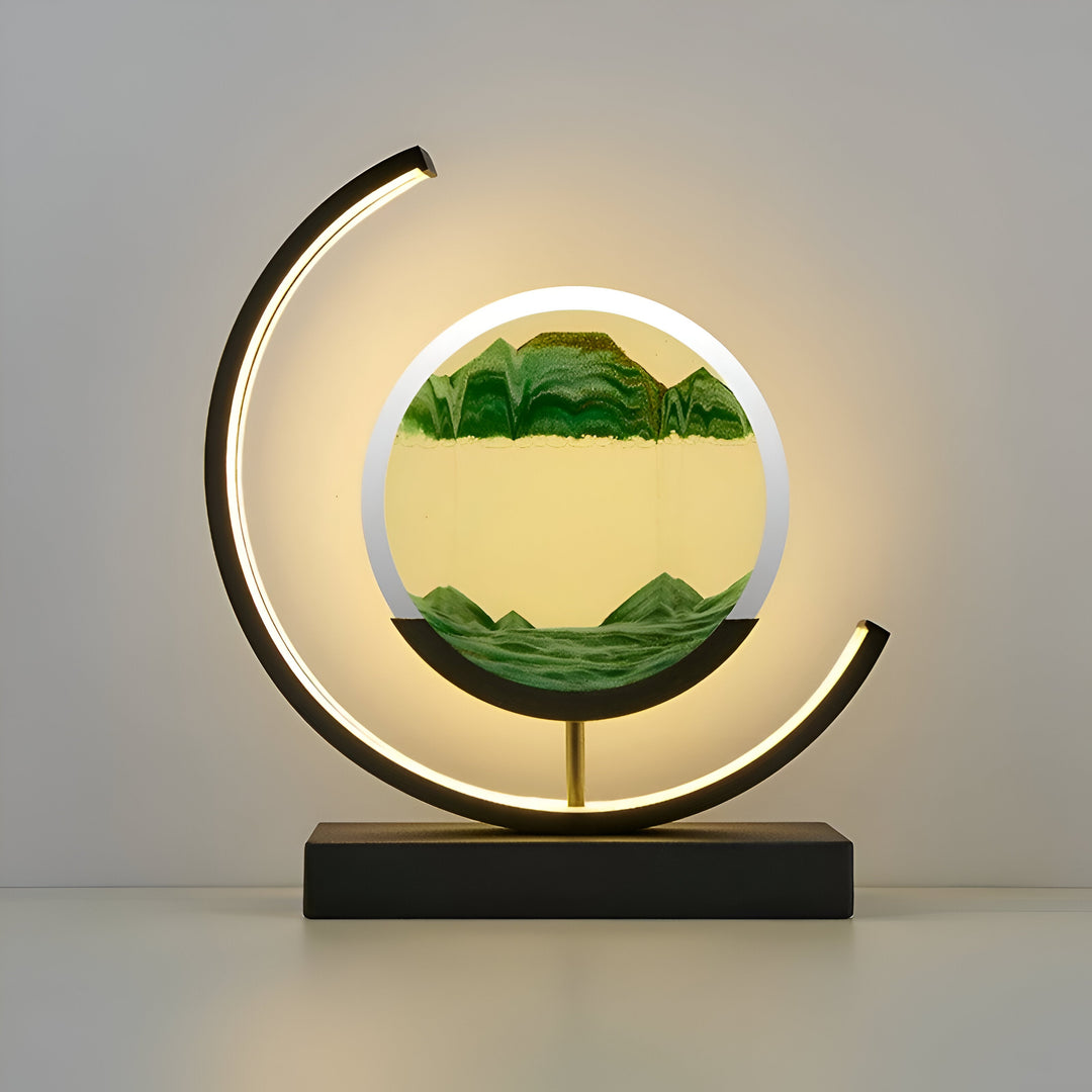 LED Sand Art Table Lamp – Dimmable Moving Sand Light with 3 Colour Settings and Remote Control