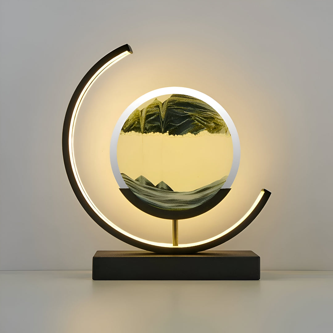 LED Sand Art Table Lamp – Dimmable Moving Sand Light with 3 Colour Settings and Remote Control