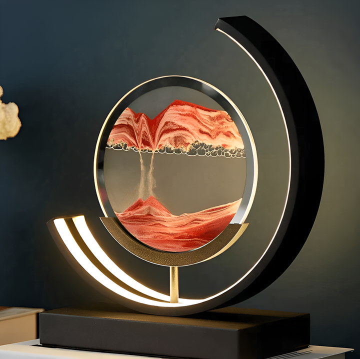 LED Sand Art Table Lamp – Dimmable Moving Sand Light with 3 Colour Settings and Remote Control