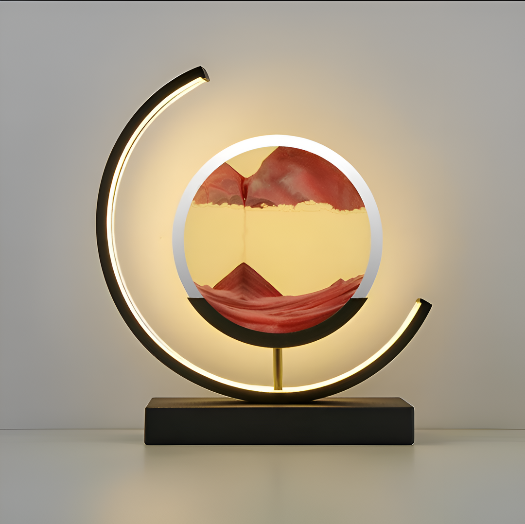LED Sand Art Table Lamp – Dimmable Moving Sand Light with 3 Colour Settings and Remote Control