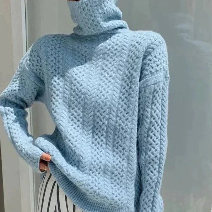 Verity | Women's Oversized Textured Roll Neck Jumper