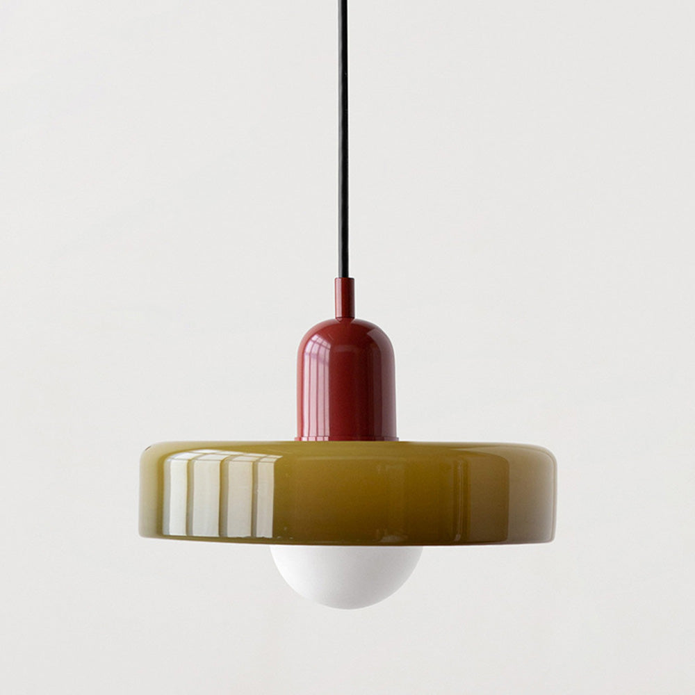 Scandinavian Glass Globe Pendant Light – Modern Minimalist Hanging Ceiling Lamp for Living Room and Dining Room