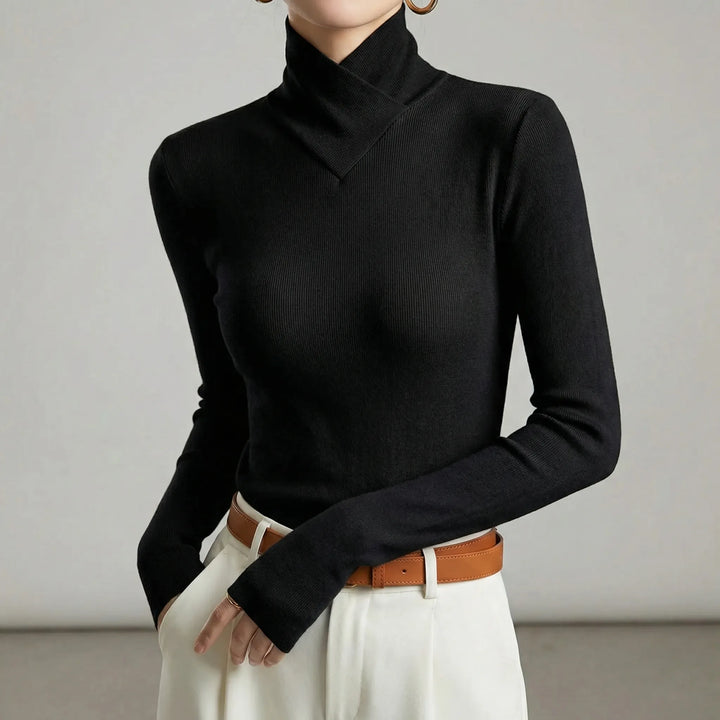 Alma | Women's Slim Fit Ribbed Roll Neck Jumper