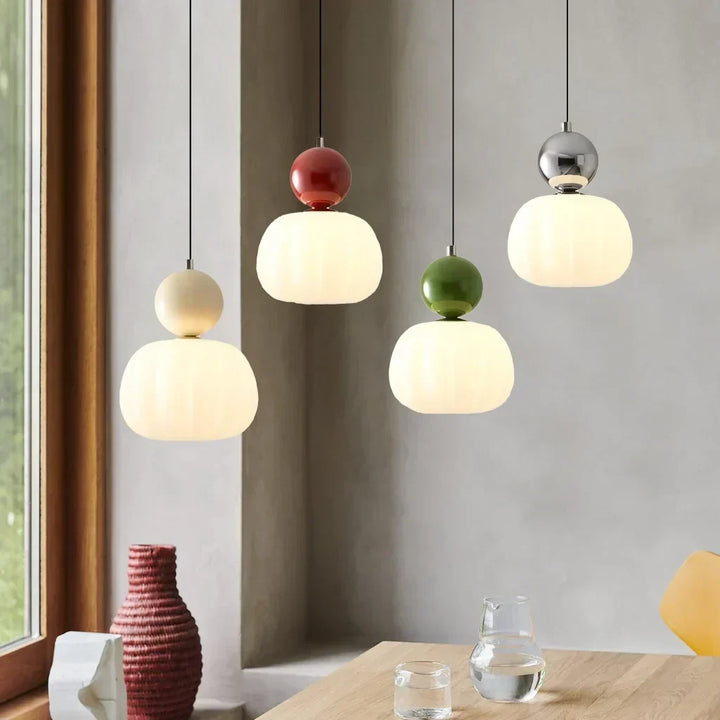 Modern G9 Pendant Light – Minimalist Metal Hanging Ceiling Lamp in Chrome, Cream, Green and Red