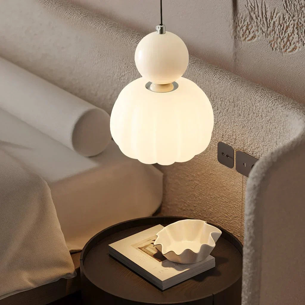 Modern G9 Pendant Light – Minimalist Metal Hanging Ceiling Lamp in Chrome, Cream, Green and Red
