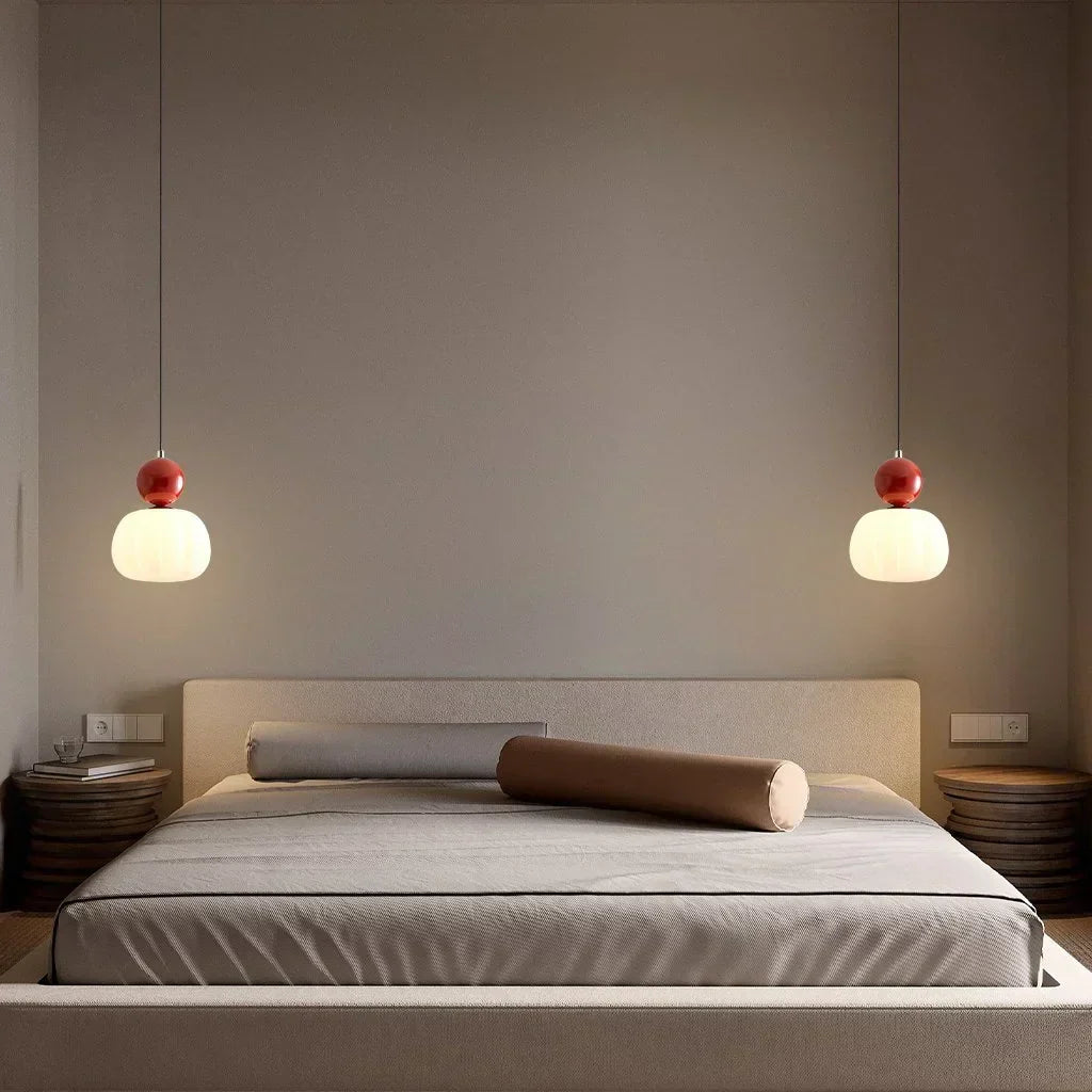 Modern G9 Pendant Light – Minimalist Metal Hanging Ceiling Lamp in Chrome, Cream, Green and Red