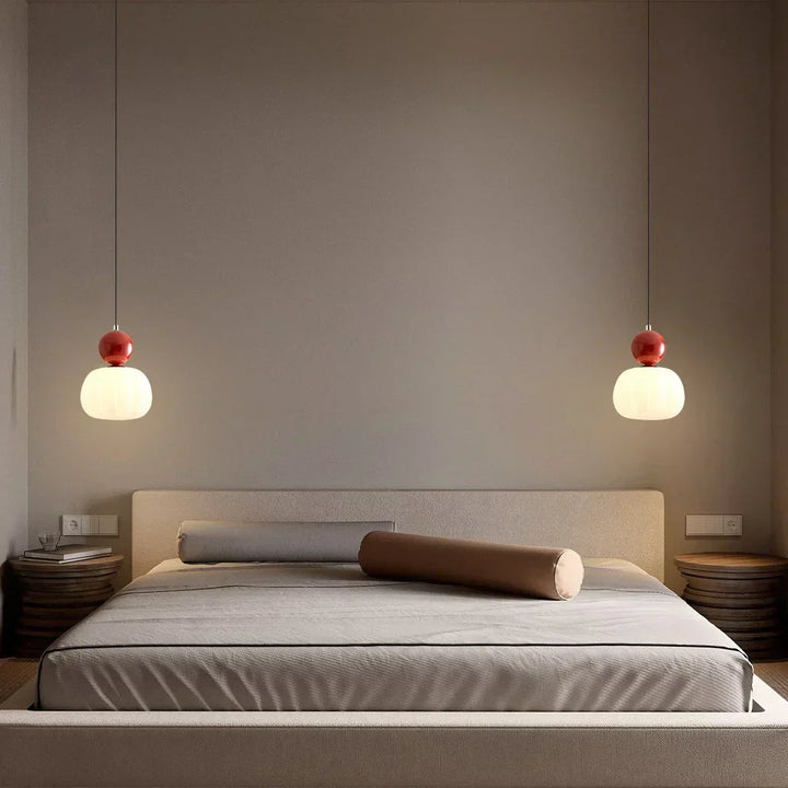 Modern G9 Pendant Light – Minimalist Metal Hanging Ceiling Lamp in Chrome, Cream, Green and Red