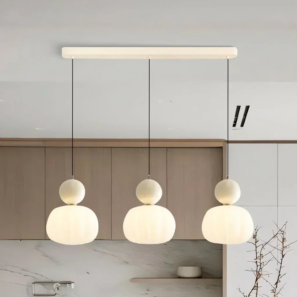 Modern G9 Pendant Light – Minimalist Metal Hanging Ceiling Lamp in Chrome, Cream, Green and Red
