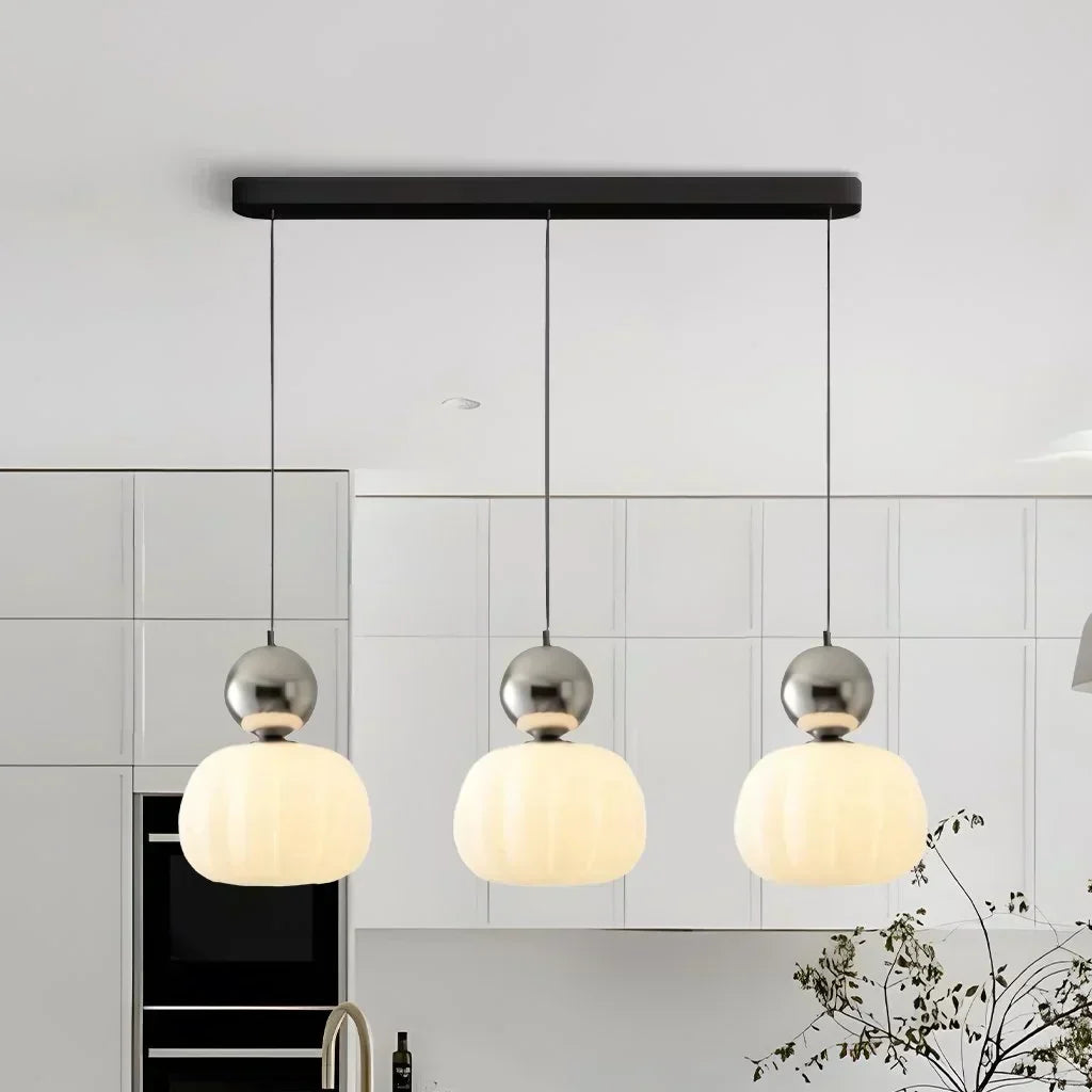 Modern G9 Pendant Light – Minimalist Metal Hanging Ceiling Lamp in Chrome, Cream, Green and Red